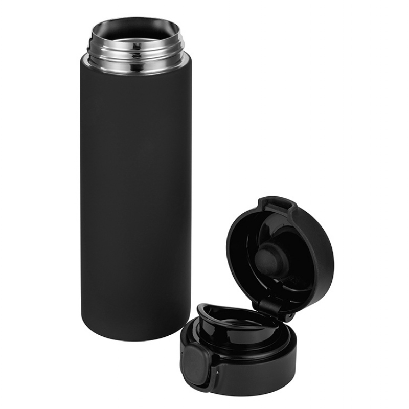 Вакуумная термокружка c кнопкой «Guard», soft-touch, 400 мл, тубус, 7 цветов. Артикул о82751