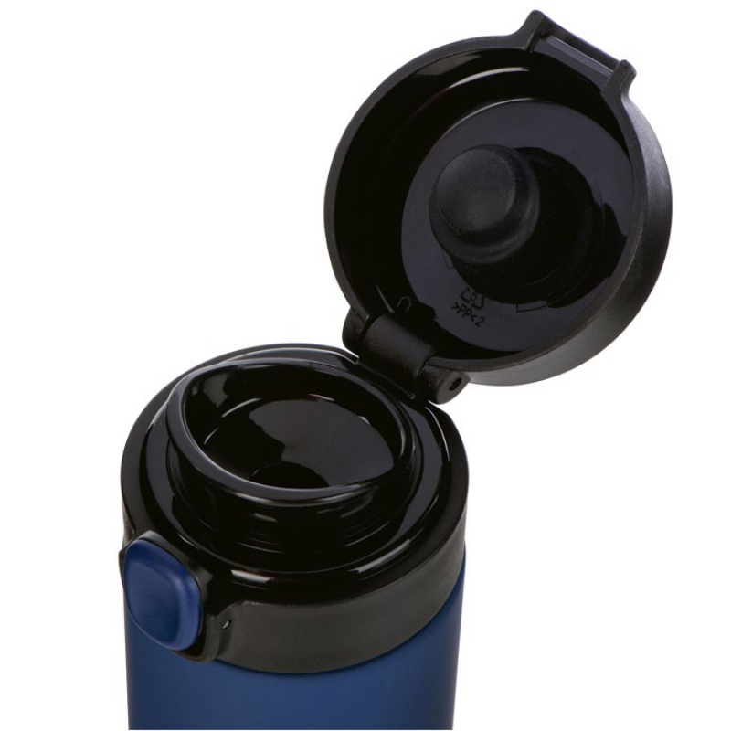 Вакуумная термокружка c кнопкой «Guard», soft-touch, 400 мл, тубус, 7 цветов. Артикул о82751