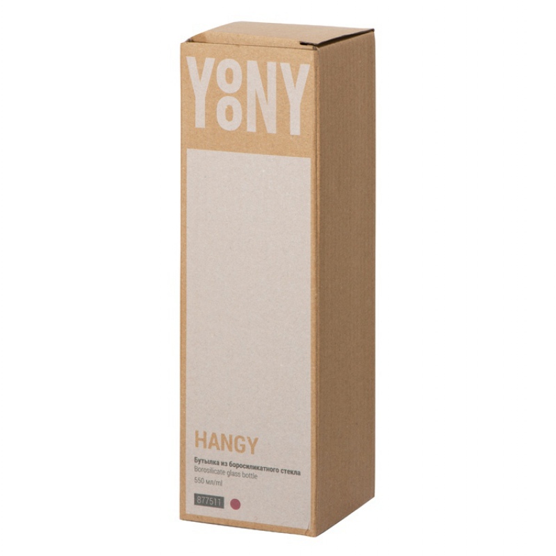 Бутылка из боросиликатного стекла «Hangy», 550 мл, 4 цвета. Артикул о87751