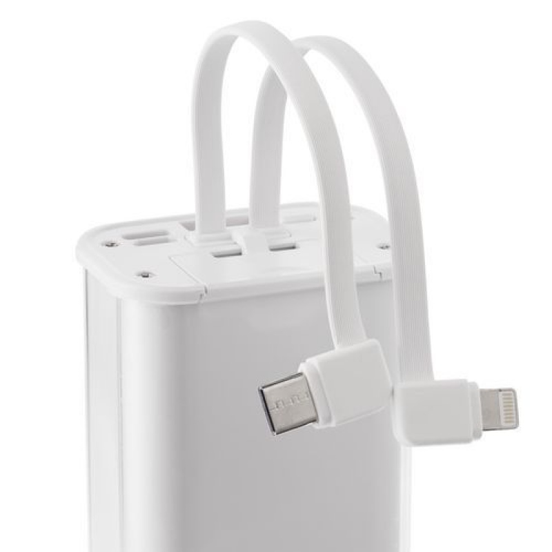 Аккумулятор c быстрой зарядкой Trellis Geek 10000 мАч, белый, темно-серый. Артикул р23108