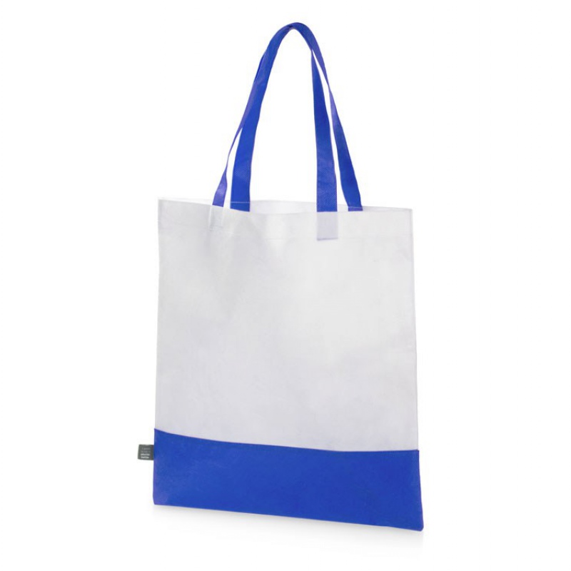 Сумка-шоппер двухцветная Reviver из нетканого переработанного материала RPET, зеленый, красный, синий, черный. Артикул о59020