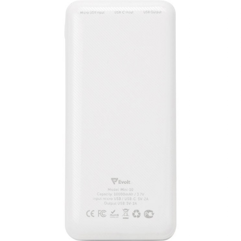 Внешний аккумулятор «Mini-10», 10000 mAh, серый, белый. Артикул о3932