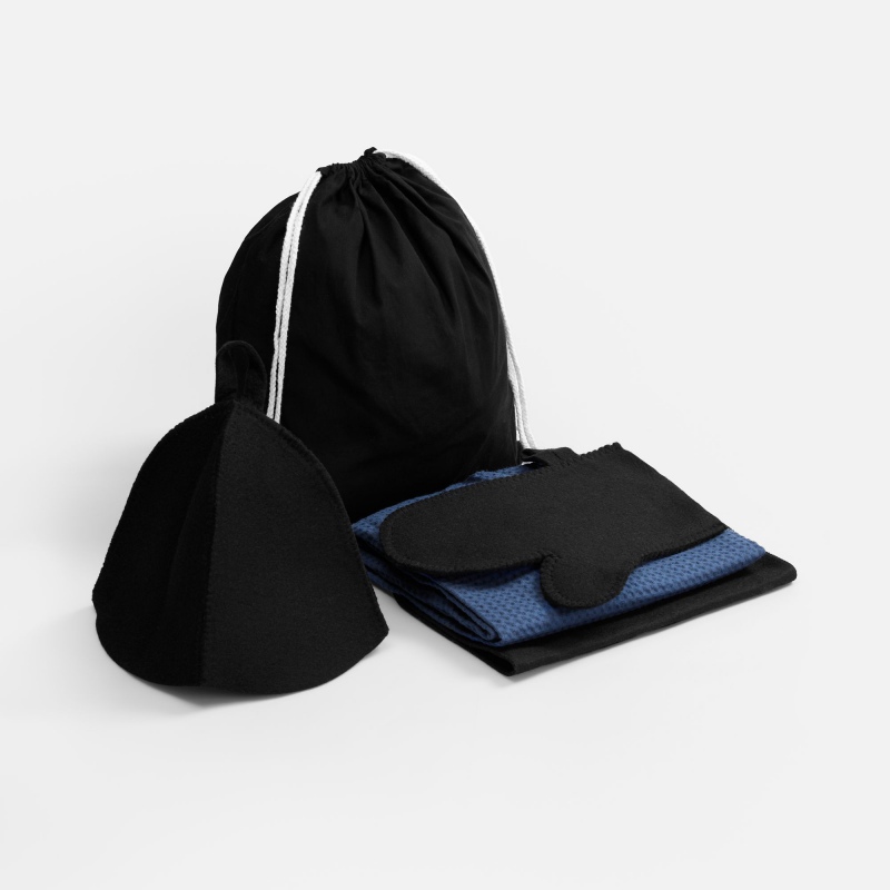 Банный набор Heat Therapy ver.2, мужской, темно-синий, светло-серый. Артикул р21037