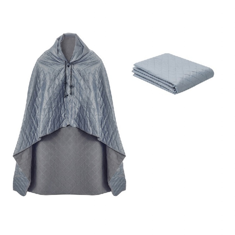 Плед-пончо 2-в-1 «Cappy» с капюшоном и мешком, темно-синий, серый, черный. Артикул о14251