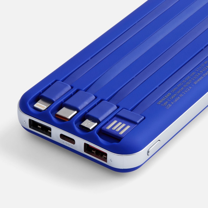 Внешний аккумулятор Omni Pro 10000 мАч, серый, белый, синий, черный. Артикул р25007