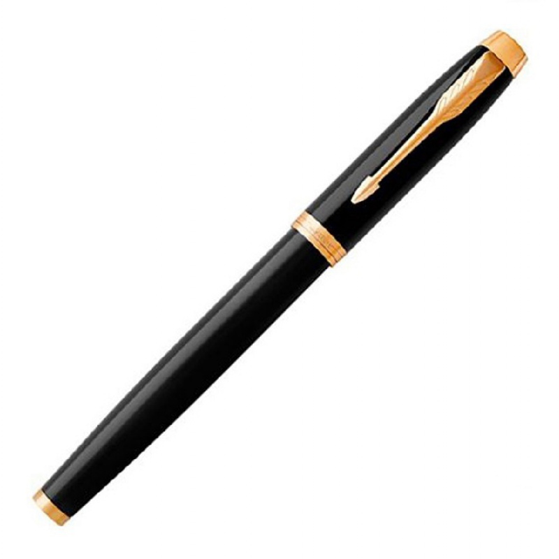 Ручка роллер Parker «IM Core Black GT», черный глянцевый/золотистый. Артикул о1931659