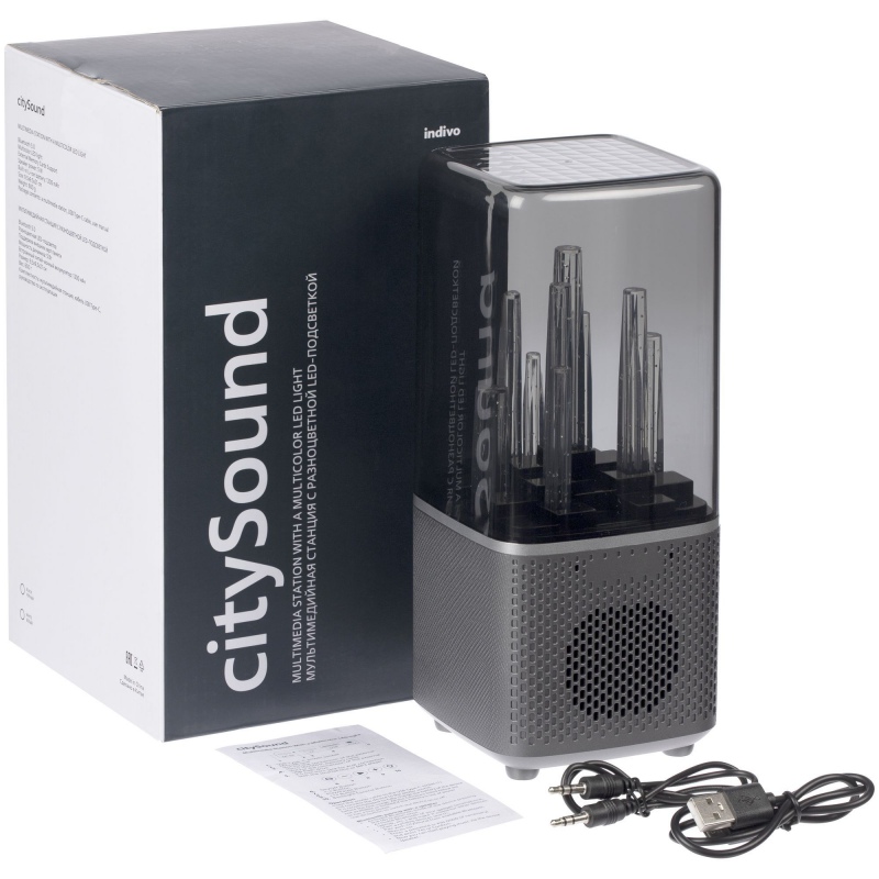 Беспроводная колонка с подсветкой citySound, черная. Артикул р13930.30