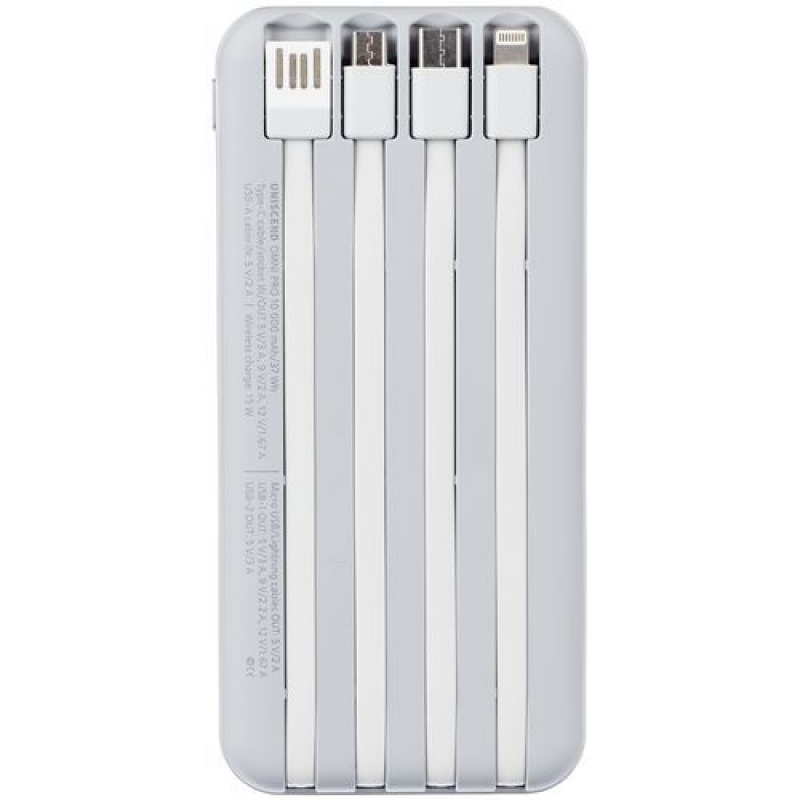 Внешний аккумулятор Omni Pro 10000 мАч, серый, белый, синий, черный. Артикул р25007