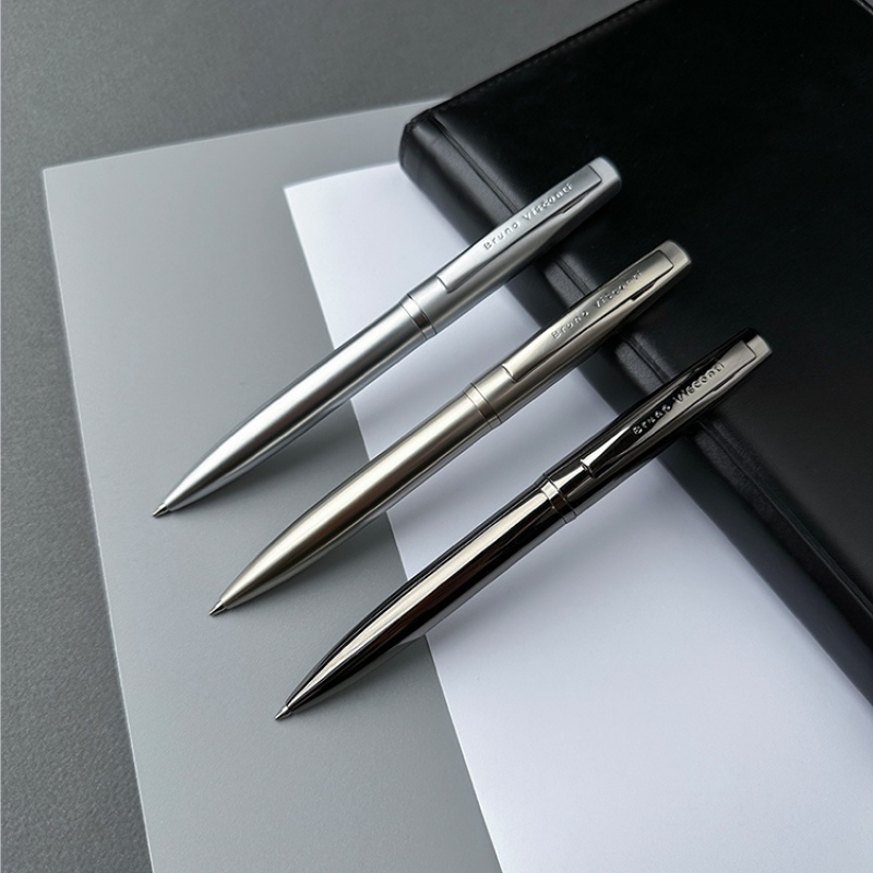 Ручка металлическая шариковая "Portofino", шампань, вороненая сталь, серебристый. Артикул о20-0251.0