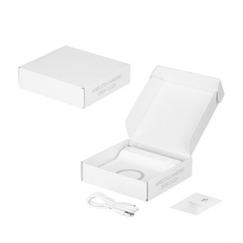 Зарядная станция с часами 15W Rigel, белая, черная. Артикул е223520