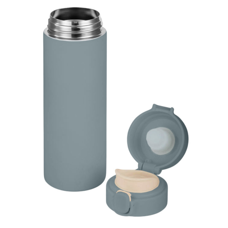 Вакуумная термокружка c кнопкой «Guard», soft-touch, 400 мл, тубус, 7 цветов. Артикул о82751