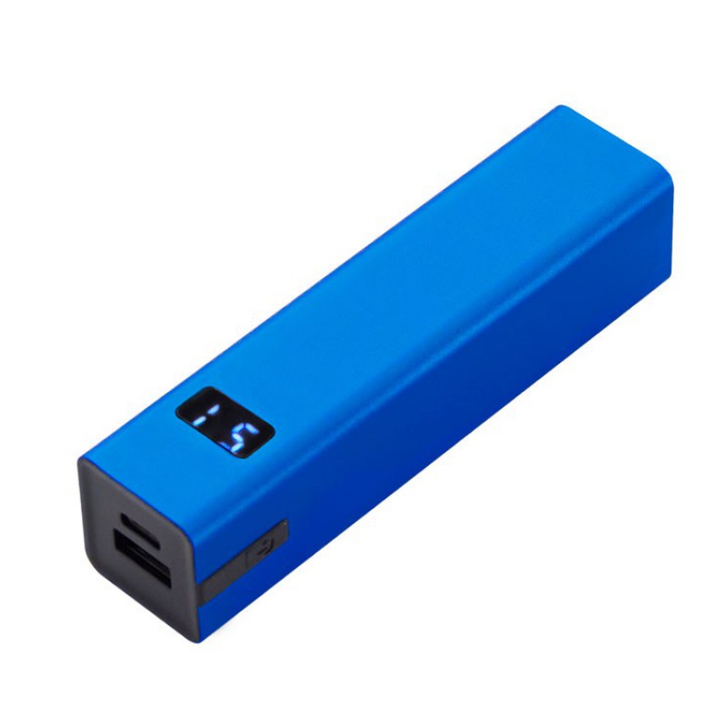 Внешний аккумулятор «Rail» c дисплеем, 5000 mAh, темно-серый, черный, синий. Артикул о59099