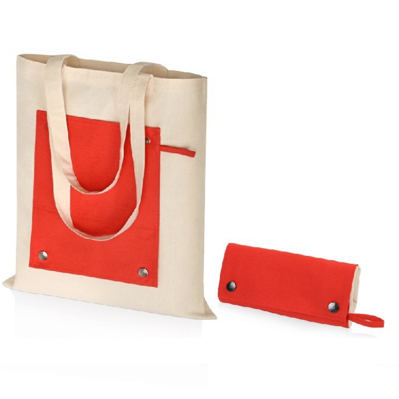 Складная хлопковая сумка для шопинга «Gross» с карманом, 180 г/м2, 6 цветов. Артикул о95510