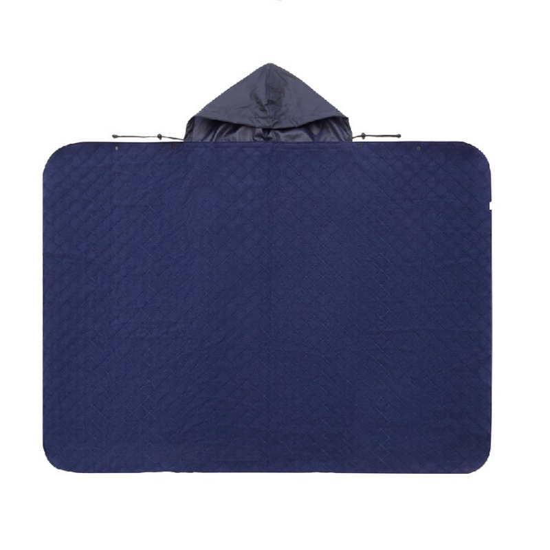 Плед-пончо 2-в-1 «Cappy» с капюшоном и мешком, темно-синий, серый, черный. Артикул о14251