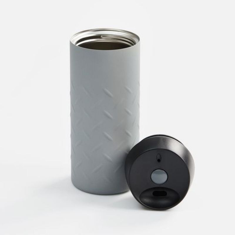 Термостакан Hard Work, серый, черный. Артикул р17286