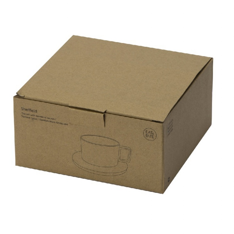 Чайная пара с бамбуковым блюдцем «Sheffield», 4 цвета. Артикул о87145