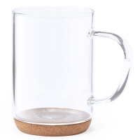 Кружка HINDRAS, боросиликатное стекло, дно пробковое дерево. Артикул и346865