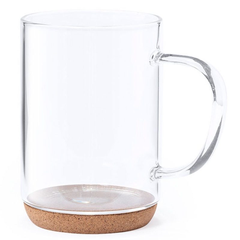 Кружка HINDRAS, боросиликатное стекло, дно пробковое дерево. Артикул и346865
