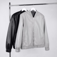 Бомбер из искусственной кожи Univer, серый, черный. Артикул р17402