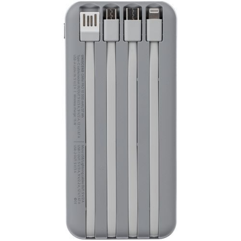 Внешний аккумулятор Omni Pro 10000 мАч, серый, белый, синий, черный. Артикул р25007