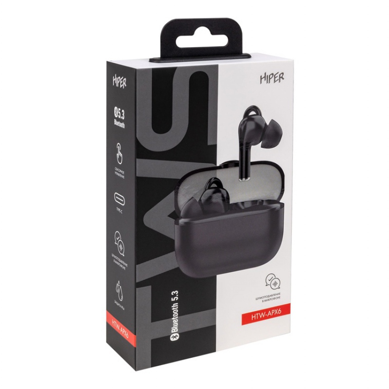 Наушники беспроводные TWS «Clarity» с шумоподавлением ENC, белый, черный. Артикул о52111