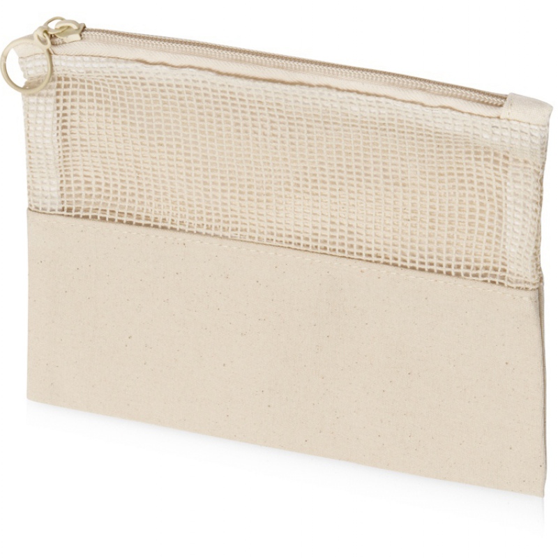 Косметичка «Mesh» хлопковая с сетчатой вставкой, красный, синий, натуральный, черный. Артикул о83730