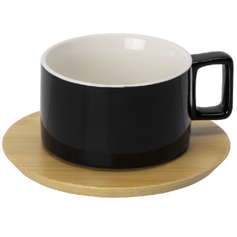 Чайная пара с бамбуковым блюдцем «Sheffield», 4 цвета. Артикул о87145