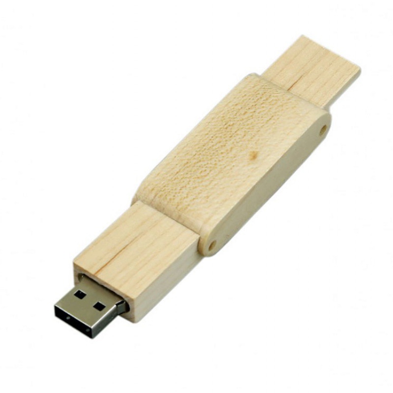 USB 2.0 - флешка на 16 Гб прямоугольной формы с раскладным корпусом, коричневый, белый. Артикул о7005.16