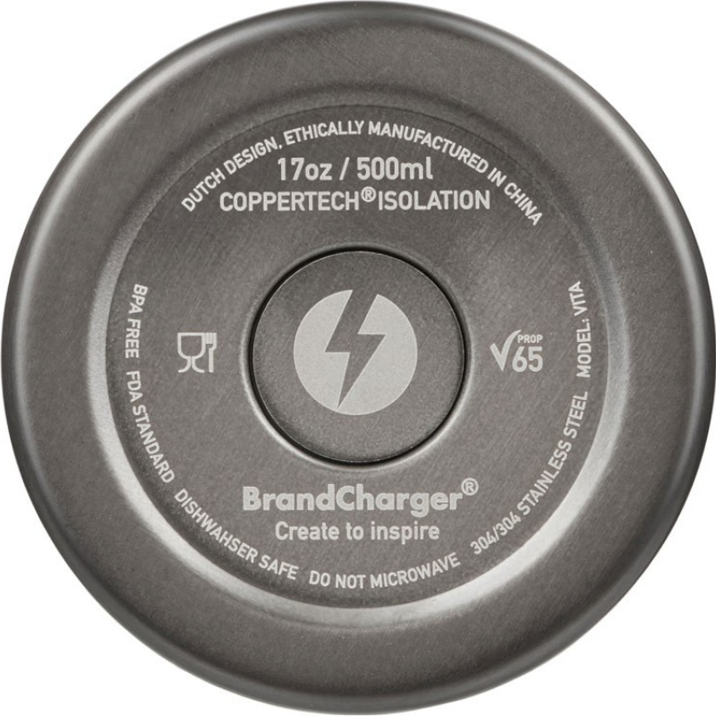 Вакуумная термокружка с медной изоляцией «Calix», 400 мл, серый. Артикул о636018