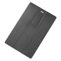 USB-флешка на 16 Гб «Card Metal» в виде металлической карты, темно-серый, серебристый, черный. Артикул о623