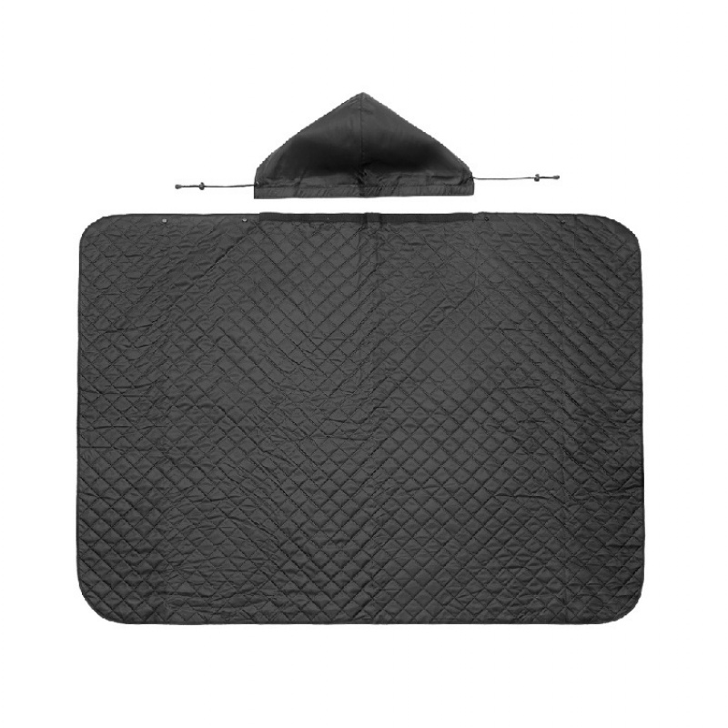 Плед-пончо 2-в-1 «Cappy» с капюшоном и мешком, темно-синий, серый, черный. Артикул о14251