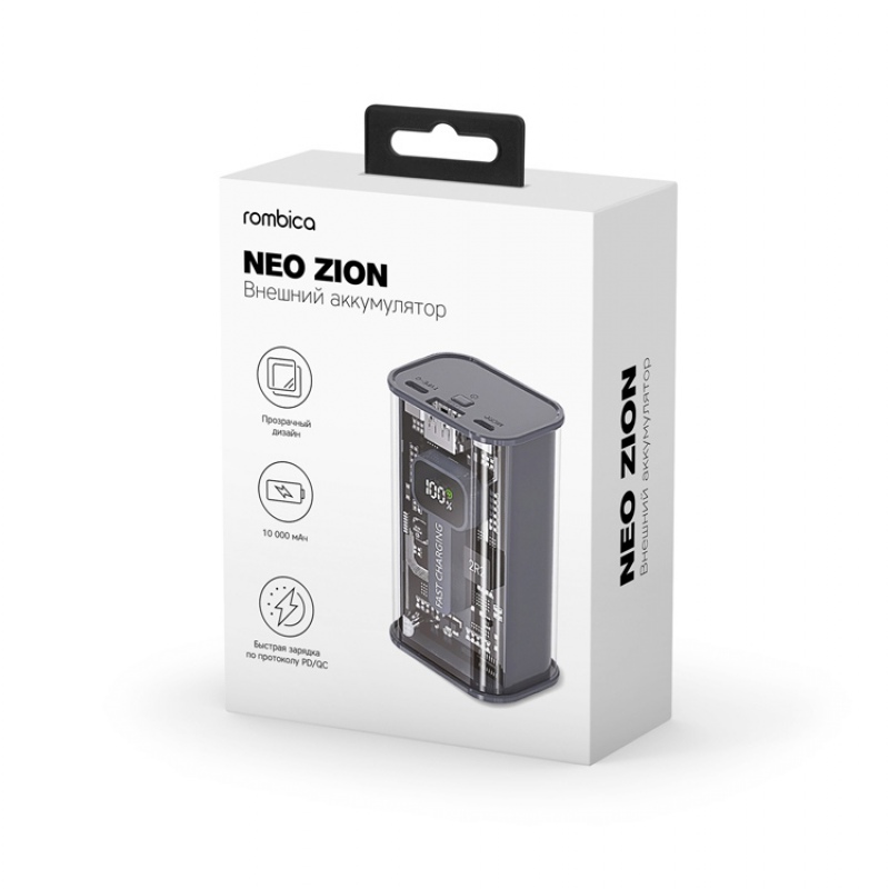 Внешний аккумулятор «NEO Zion», 10000 mAh, серый, синий. Артикул о59588