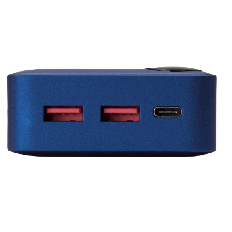 Внешний аккумулятор «Mild Pro» c быстрой зарядкой QC/PD, металлик soft-touch, 20 000 mAh, синий, серый, белый. Артикул о59124