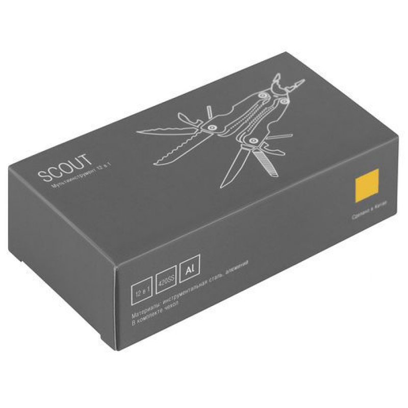 Мультитул Scout, Мультитул Scout, желтый, серебристый, черный, красный, синий. Артикул р4820