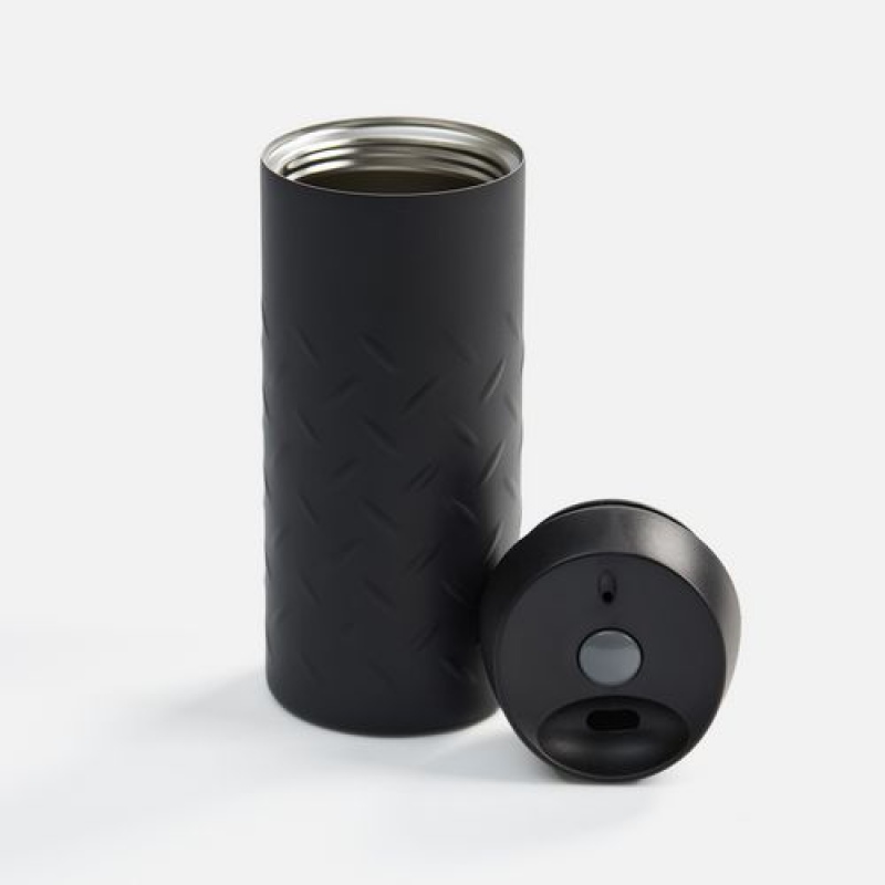 Термостакан Hard Work, серый, черный. Артикул р17286