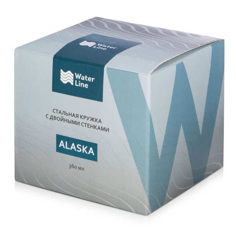 Стальная кружка с двойными стенками «Alaska», черный, белый, синий. Артикул о81500