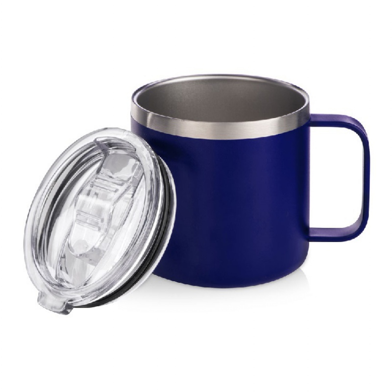 Стальная кружка с двойными стенками «Alaska», черный, белый, синий. Артикул о81500