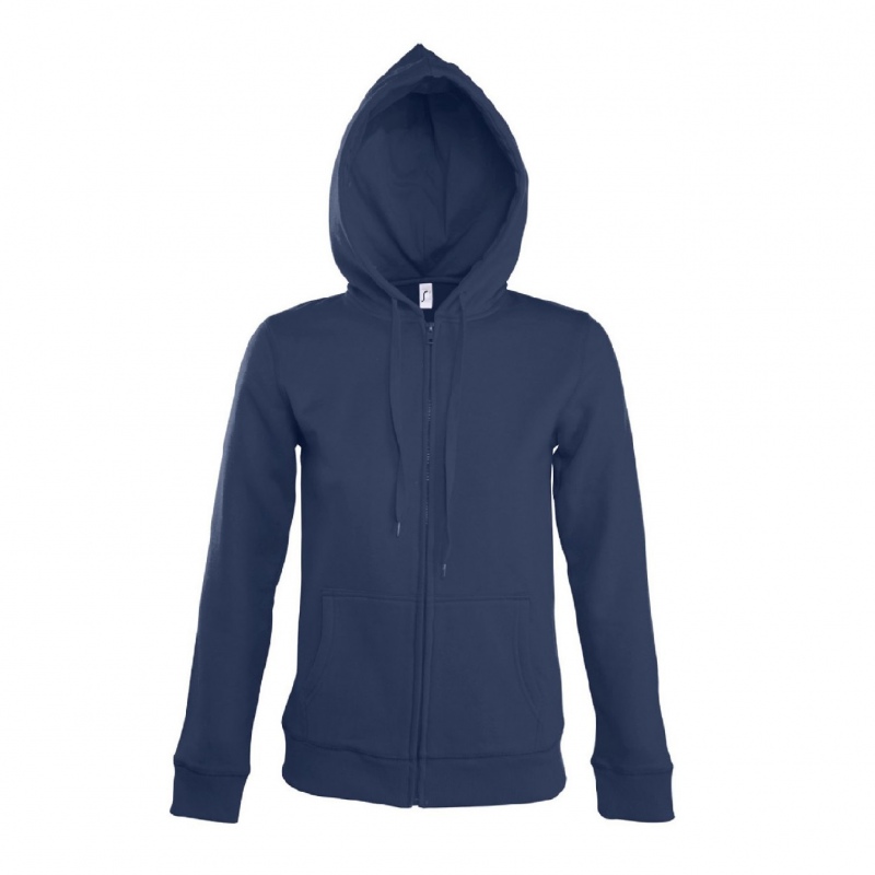 Толстовка женская на молнии с капюшоном Seven Women, красная, темно-синяя, серый меланж, черная. Артикул р5574