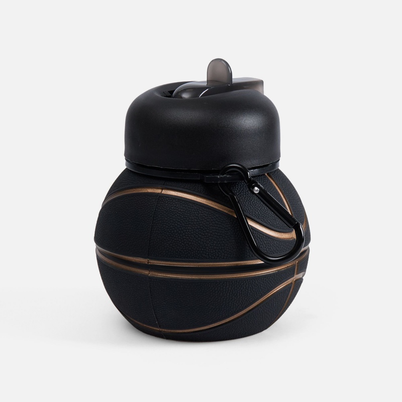 Складная бутылка для воды Basketball Flex, Football Flex, черная, белая с черным. Артикул р17492.63