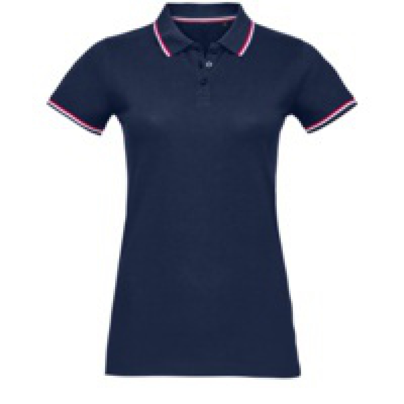 Рубашка поло женская Prestige Women, ярко-синяя, темно-синяя, белая. Артикул р02950