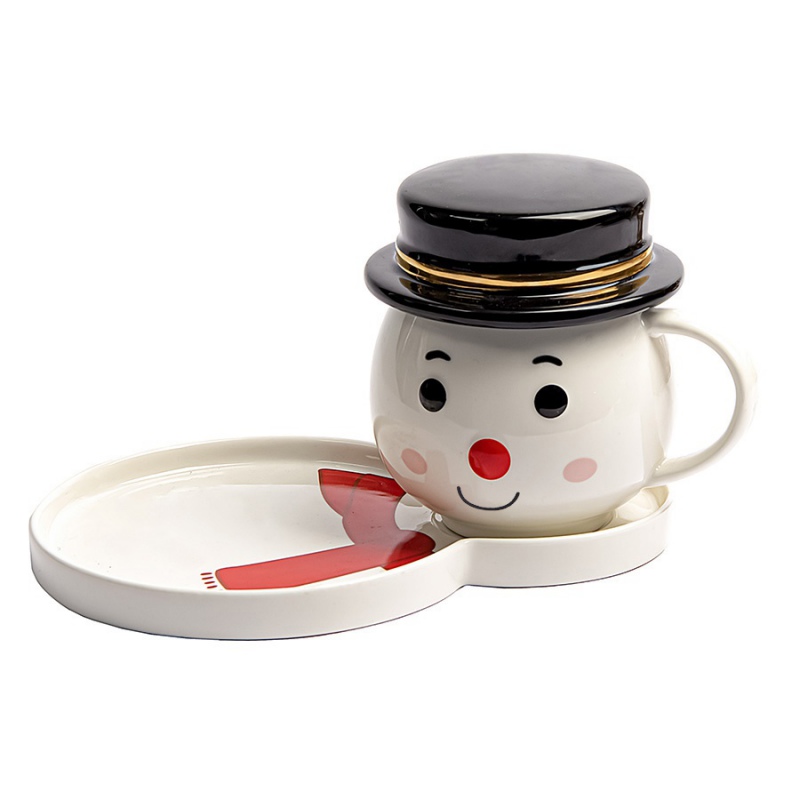 Чайная пара СНЕГОВИК с крышкой. Артикул и29902