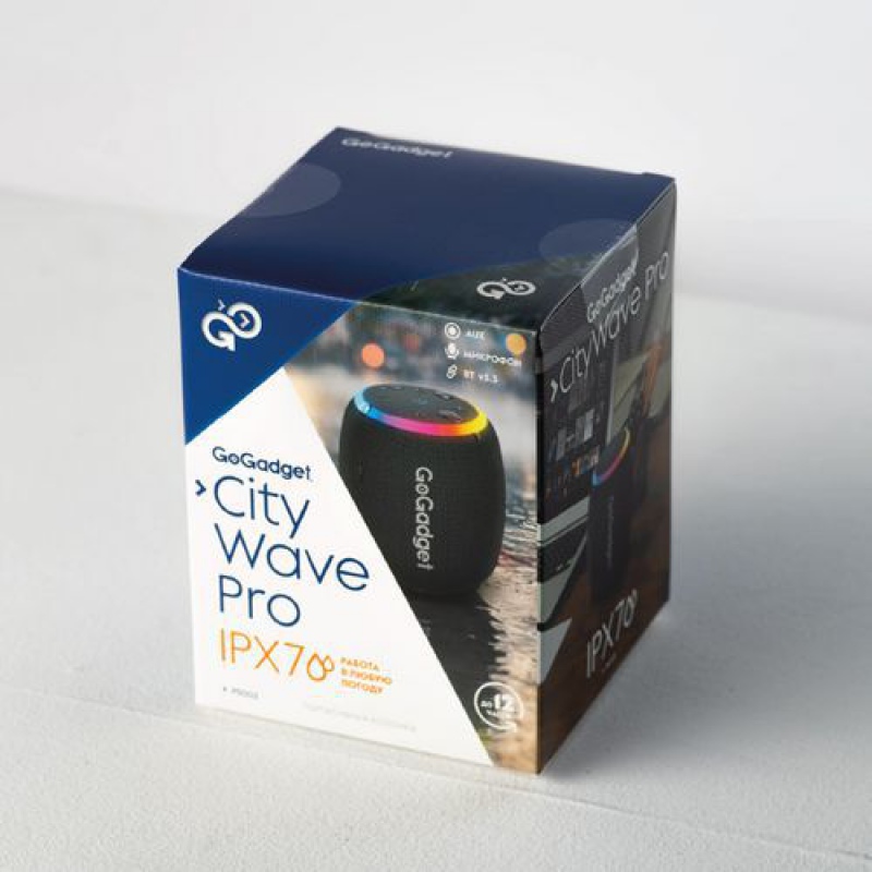 Водонепроницаемая колонка c подсветкой CityWave Pro, черная. Артикул р19364.30