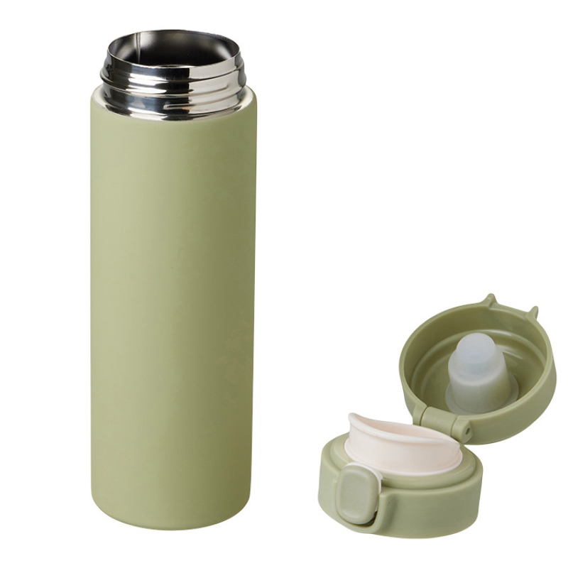 Вакуумная термокружка c кнопкой «Guard», soft-touch, 400 мл, тубус, 7 цветов. Артикул о82751