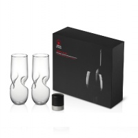 Набор из двух бокалов и пробки для шампанского «Bubbly Bliss», черный, прозрачный. Артикул о609920