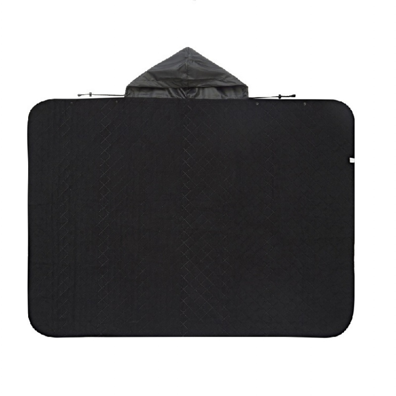 Плед-пончо 2-в-1 «Cappy» с капюшоном и мешком, темно-синий, серый, черный. Артикул о14251