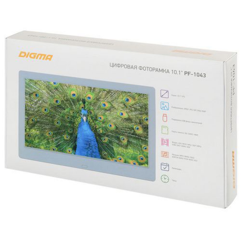 Цифровая фоторамка Digma PF-1043, черная, белая. Артикул р15391