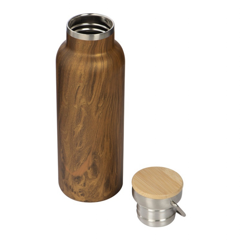 Вакуумный термос «Britewood S2», 500 мл, бамбуковая крышка, крафтовый тубус, дерево. Артикул о827529