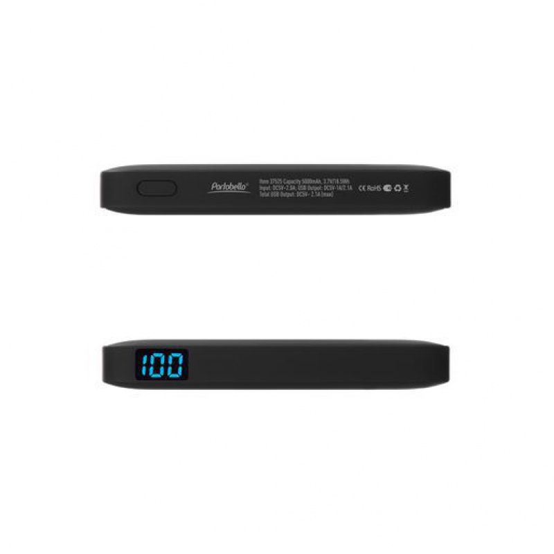 Внешний аккумулятор с подсветкой Ancor 5000 mAh, 9 цветов. Артикул е37525