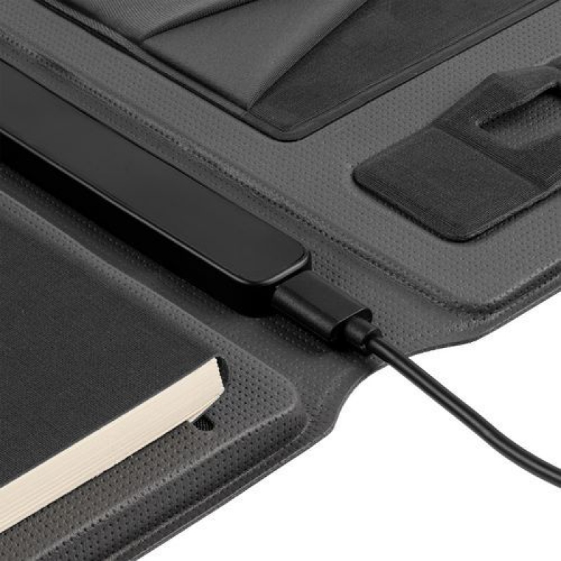 Органайзер с блокнотом и аккумулятором Oiro, синий, черный. Артикул р22001