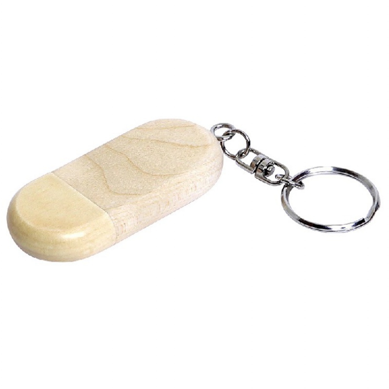 USB-флешка на 32 Гб овальной формы и колпачком с магнитом, натурально-коричневый, натурально-бежевый. Артикул о7004.32